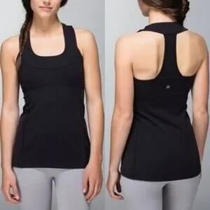 Lululemon Scoop Neck Workout Tank Top Black 6